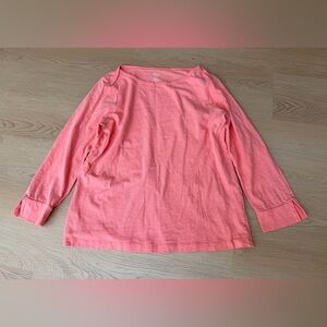 J.Crew Women's Size M Coral 3/4 Sleeve Slub Cotton Tee Tshirt